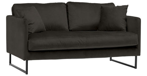 2-SITZER-SOFA in Samt Anthrazit - Anthrazit/Schwarz, Design, Textil/Metall (150/78/84cm) - Carryhome