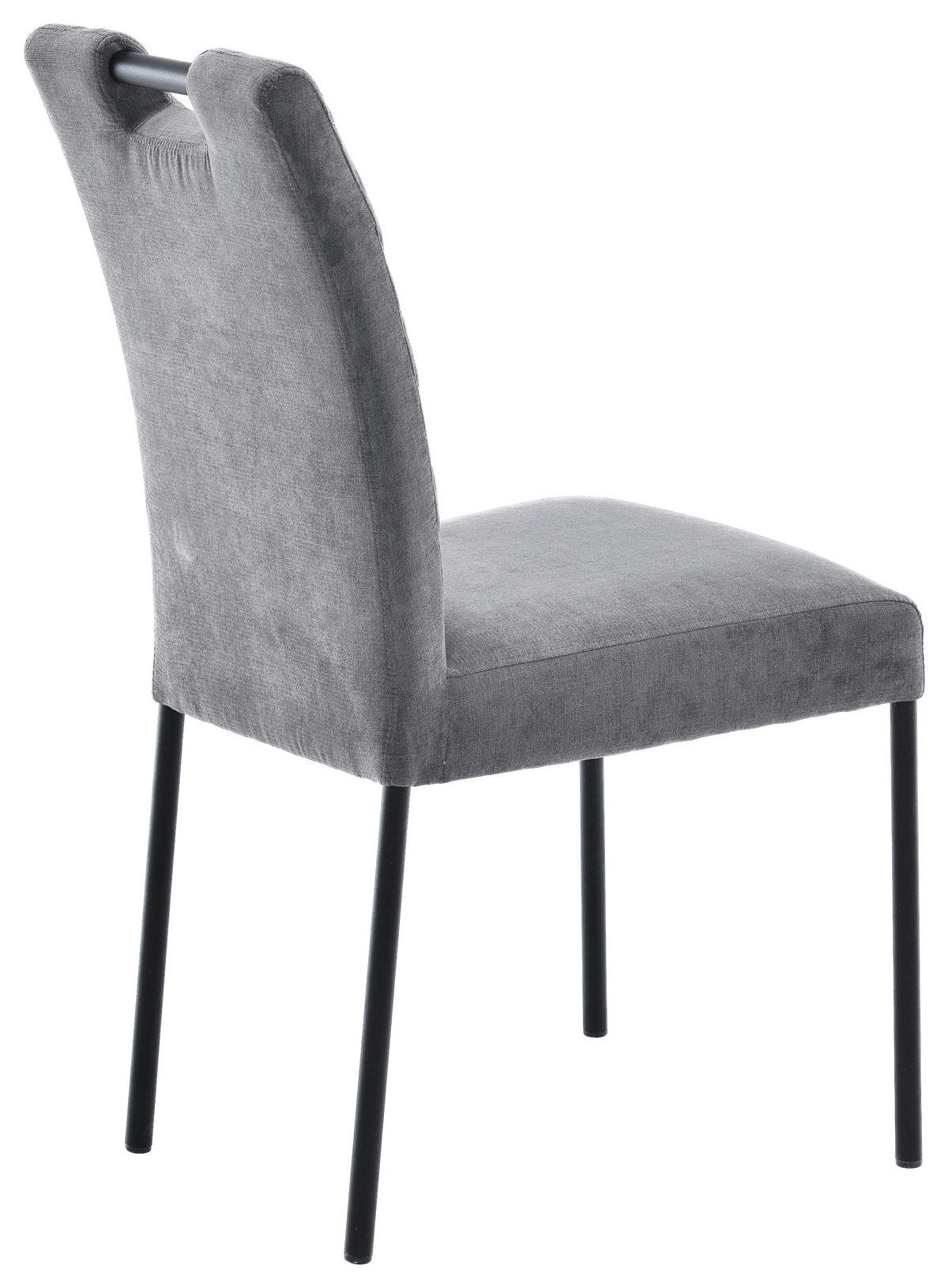 STUHL Webstoff Grau  - Schwarz/Grau, KONVENTIONELL, Textil/Metall (46/91/61cm) - Carryhome