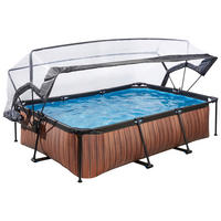 POOL-SET WOOD 220/150/65 cm  - Braun, KONVENTIONELL, Metall (220/150/65cm) - EXIT Toys