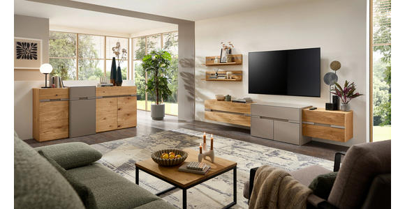 WOHNWAND  in Taupe, Wildeiche  300/153/47 cm  - Taupe/Wildeiche, Design, Holz/Holzwerkstoff (300/153/47cm) - Novel