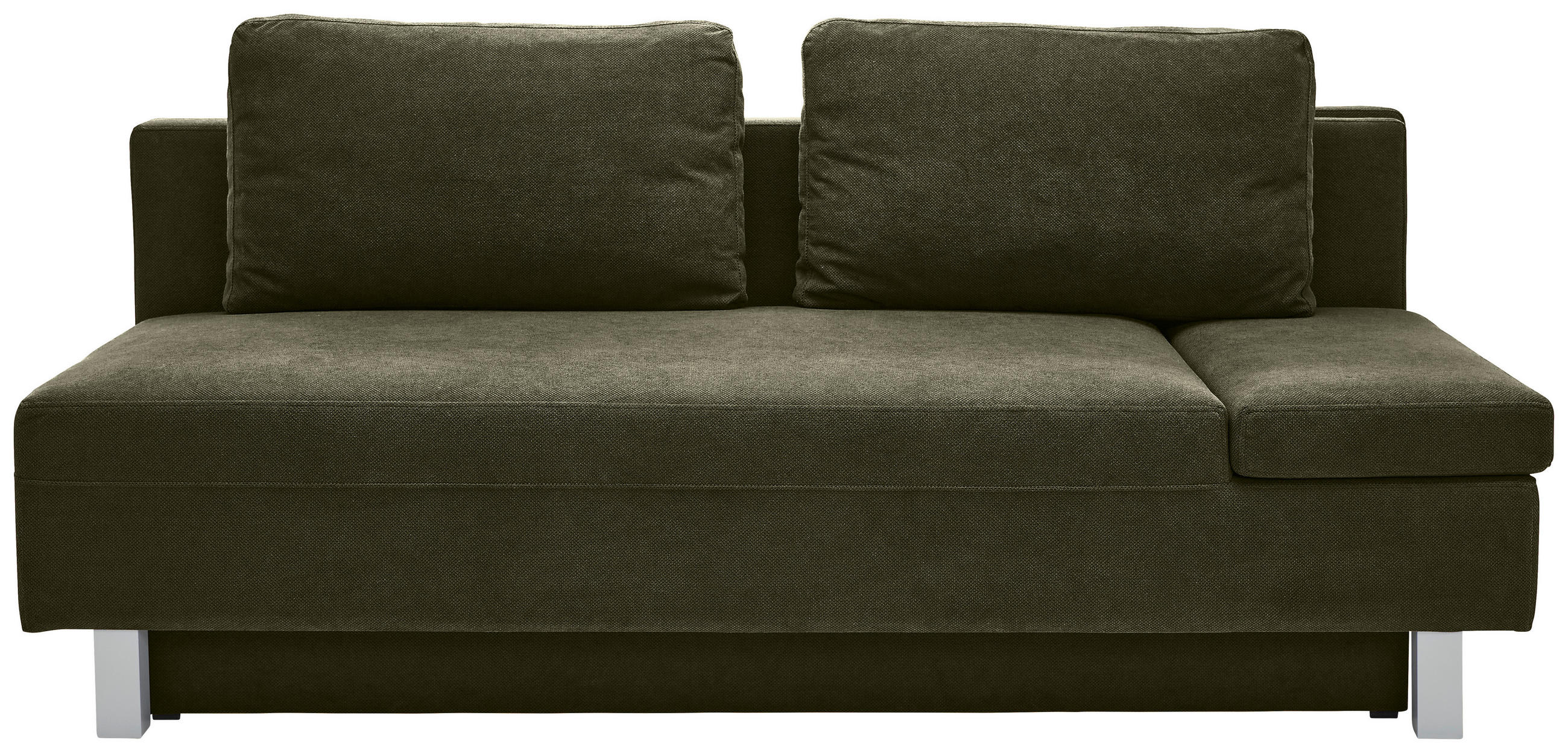 SCHLAFSOFA in Flachgewebe Dunkelgrün  - Chromfarben/Dunkelgrün, Design, Holz/Textil (205/77-93/99cm) - Novel