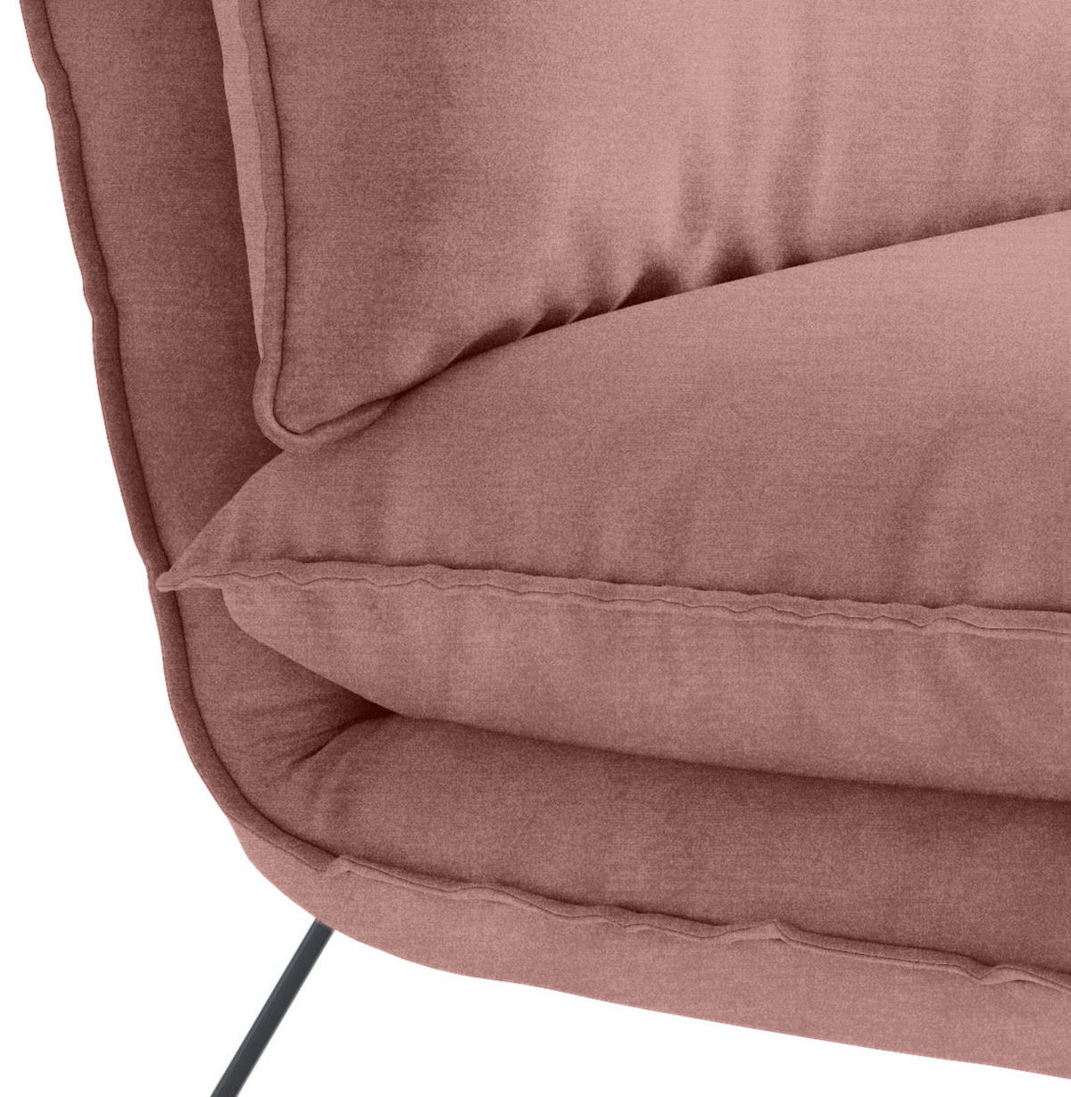 SESSEL in Velours Beere  - Beere/Schwarz, Design, Textil/Metall (72/84/90cm) - Hom`in