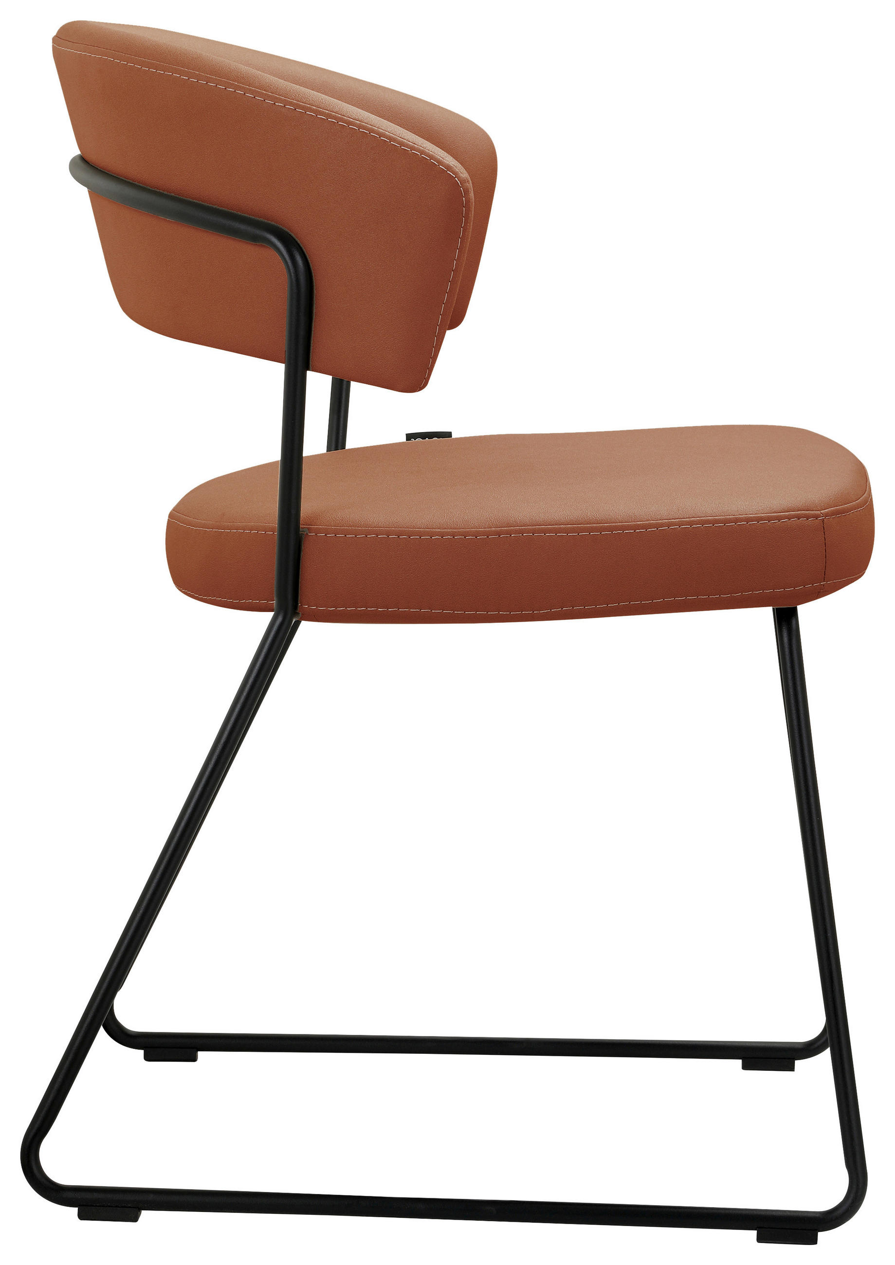 STUHL - Cognac/Schwarz, Design, Textil/Metall (56,5/77/58cm) - Novel