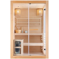 SAUNA für 2 Personen  - Naturfarben, Basics, Glas/Holz (130/120/200cm) - Sanotechnik