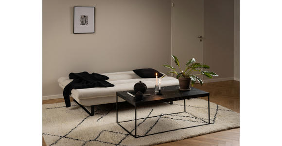 SCHLAFSOFA Flachgewebe Beige - Beige/Schwarz, KONVENTIONELL, Textil/Metall (200/91/124cm) - Carryhome