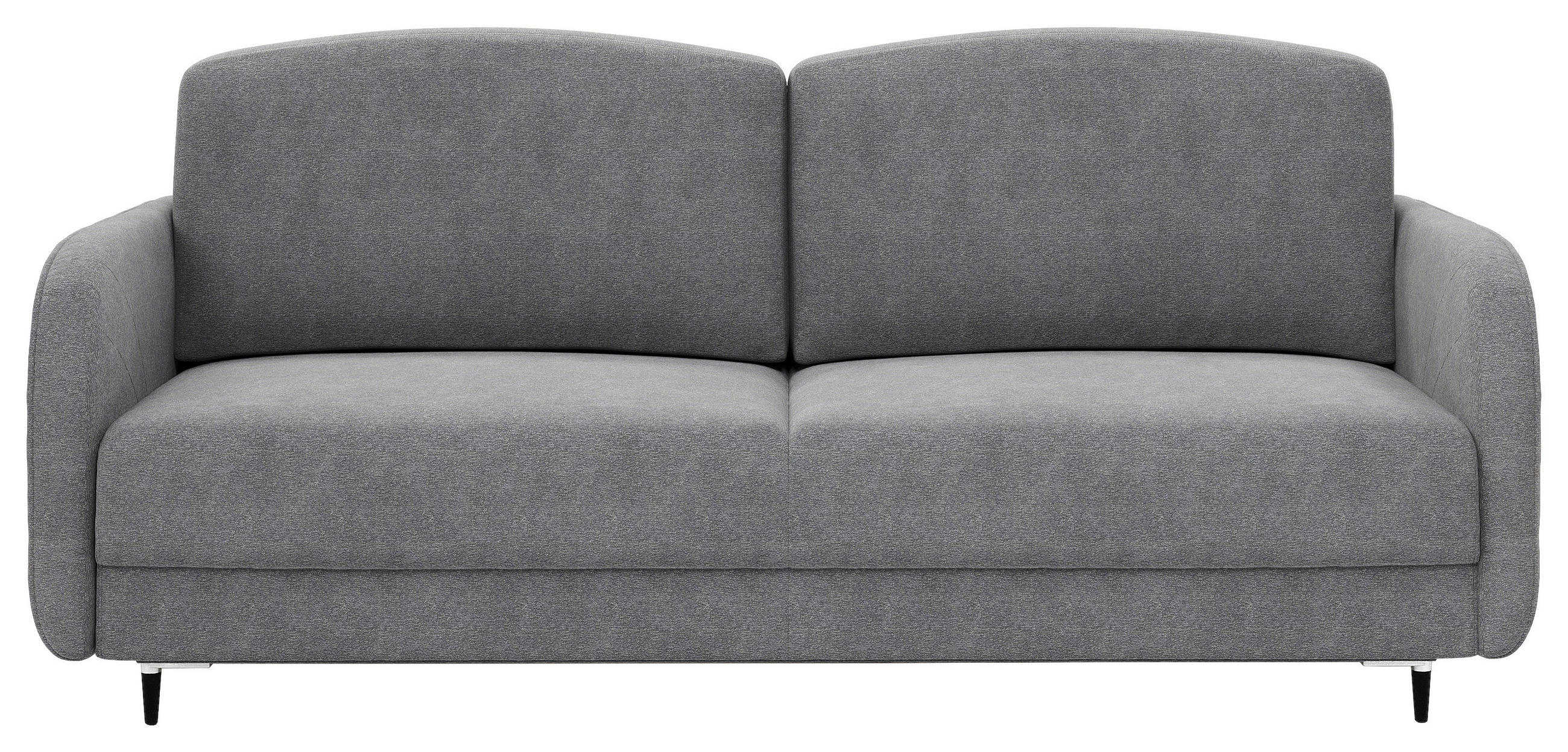 SCHLAFSOFA Chenille Dunkelgrau  inkl. Rückenkissen, Bettkasten, Schlaffunktion, Rücken echt  - Dunkelgrau/Schwarz, KONVENTIONELL, Textil/Metall (215/95/85cm) - Milino