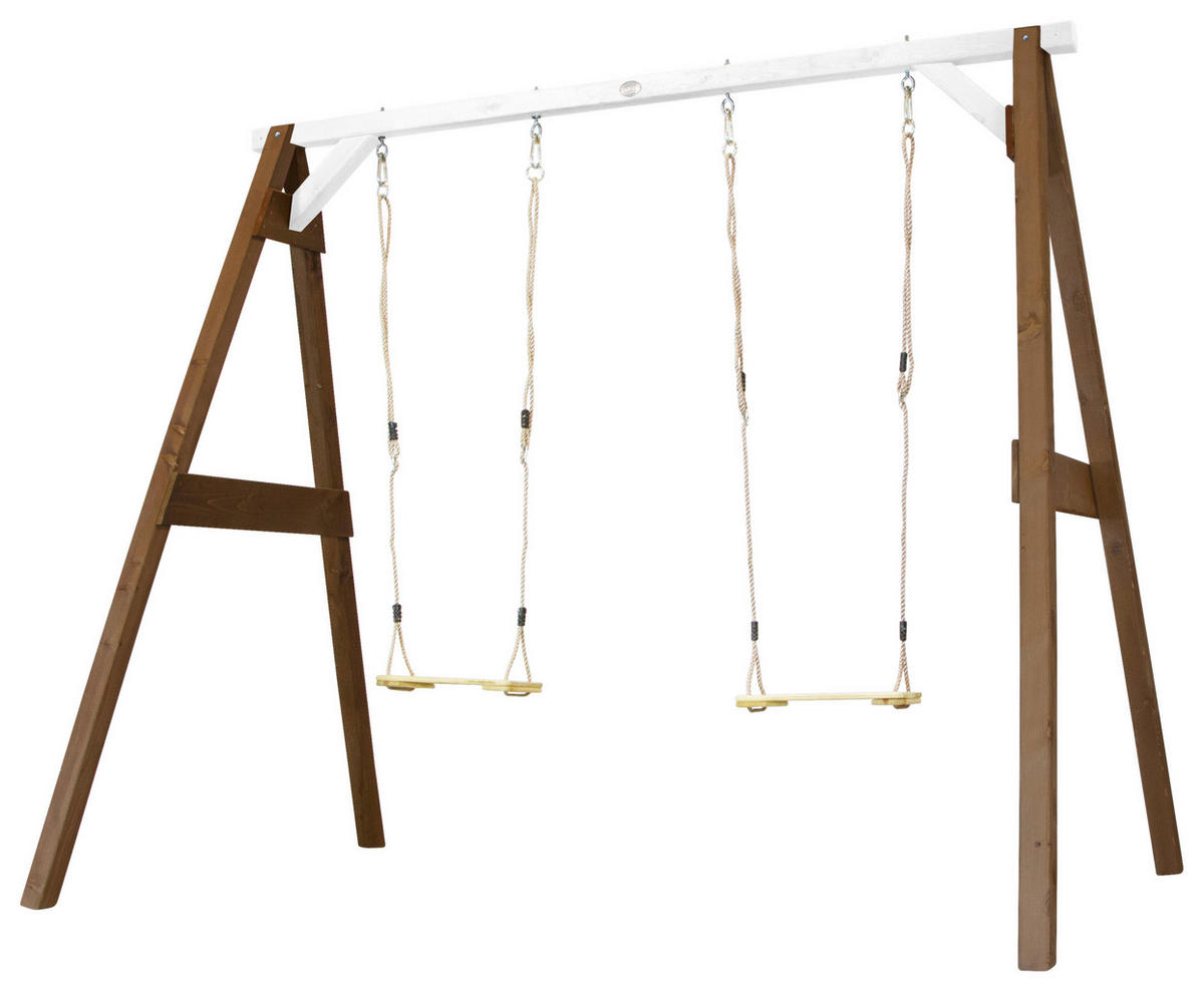 SCHAUKEL  - Weiss/Braun, Konventionell, Holz (254/207/160cm)