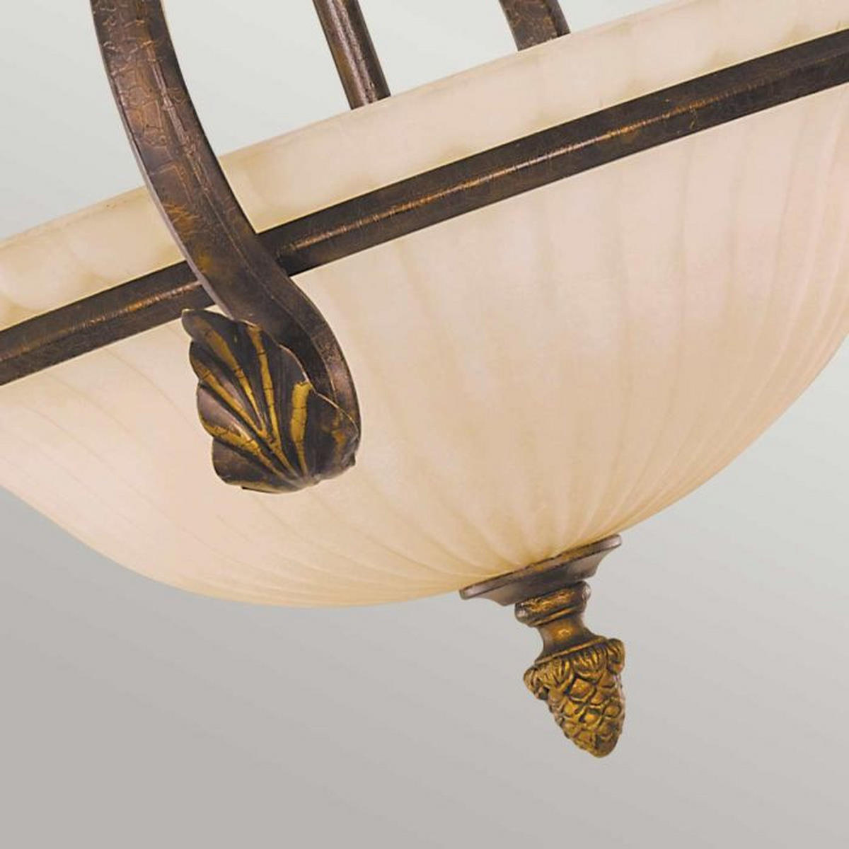 DECKENLEUCHTE Sonomavalley 41.9/41.9 cm  - Rotbraun, KONVENTIONELL, Glas/Metall (41.9/41.9cm) - Elstead Lighting