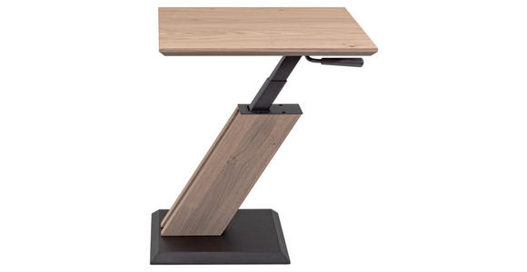 COUCHTISCH Wildeiche furniert, teilmassiv 50/50/44-61 cm quadratisch Anthrazit, Eiche Bianco  - Eiche Bianco/Anthrazit, Natur, Holz/Metall (50/50/44-61cm) - Venda