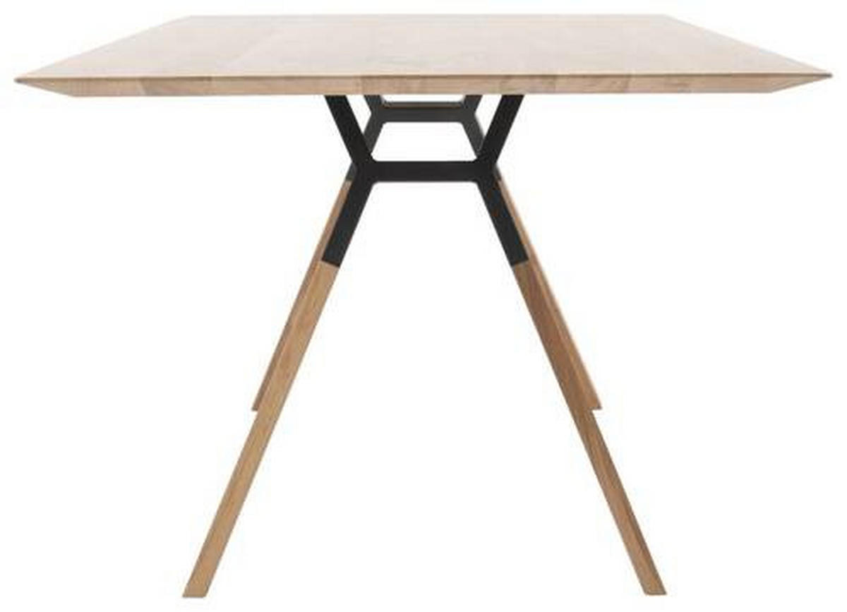 ESSTISCH Asteiche massiv rechteckig Eichefarben  - Eichefarben/Anthrazit, Design, Holz/Metall (200/100/77cm) - Bert Plantagie