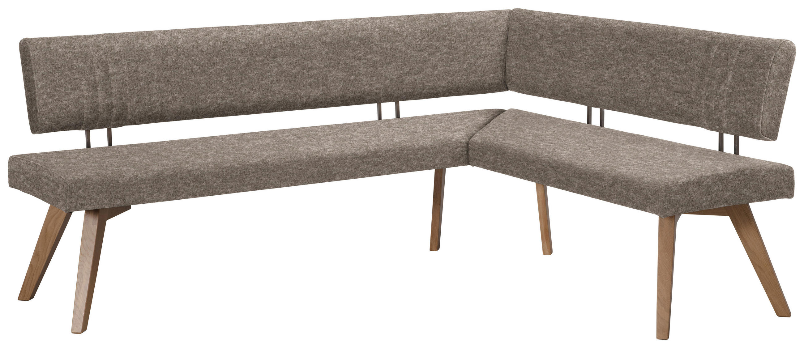 ECKBANK in Holz, Textil Hellbraun, Wildeiche  - Hellbraun/Wildeiche, Design, Holz/Textil (180/160cm) - Venda
