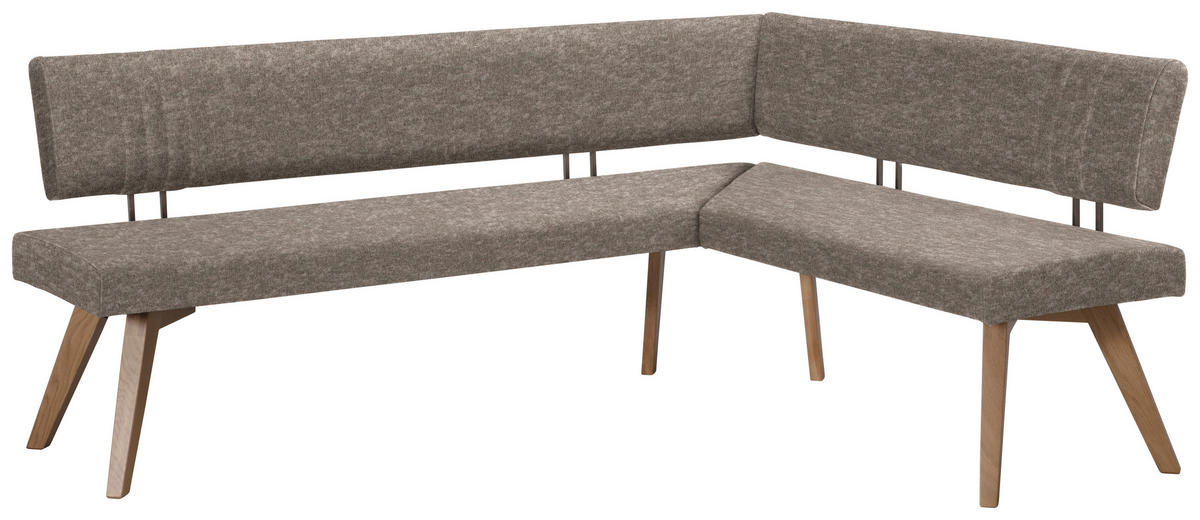 ECKBANK 180/160 cm  in Hellbraun, Wildeiche  - Hellbraun/Wildeiche, Design, Holz/Textil (180/160cm) - Venda