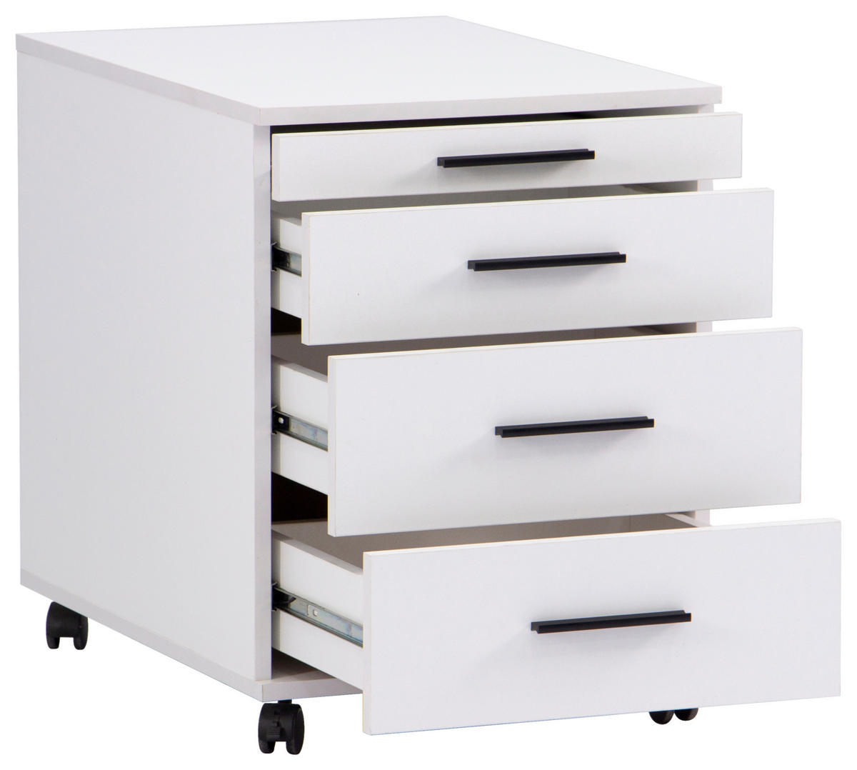 GÖRGŐS KONTÉNER - fekete/fehér, Basics, műanyag/faalapú anyag (43/56/60cm) - Carryhome