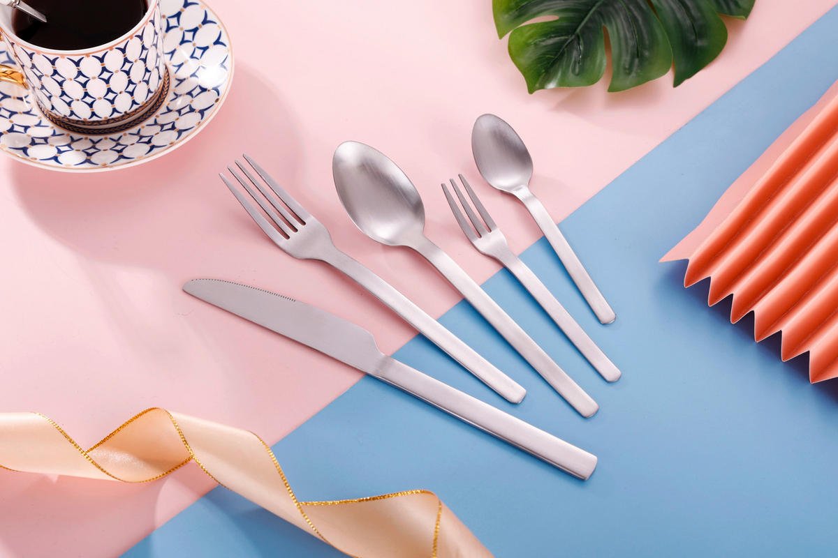 BESTECKSET Angelini 30-teilig Edelstahl  - Silberfarben, Basics, Metall (1,44kg) - Echtwerk