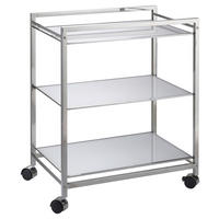 SERVIERWAGEN Weiß, Edelstahlfarben  - Edelstahlfarben/Weiß, Design, Glas/Kunststoff (60,5/73,5/40,5cm)