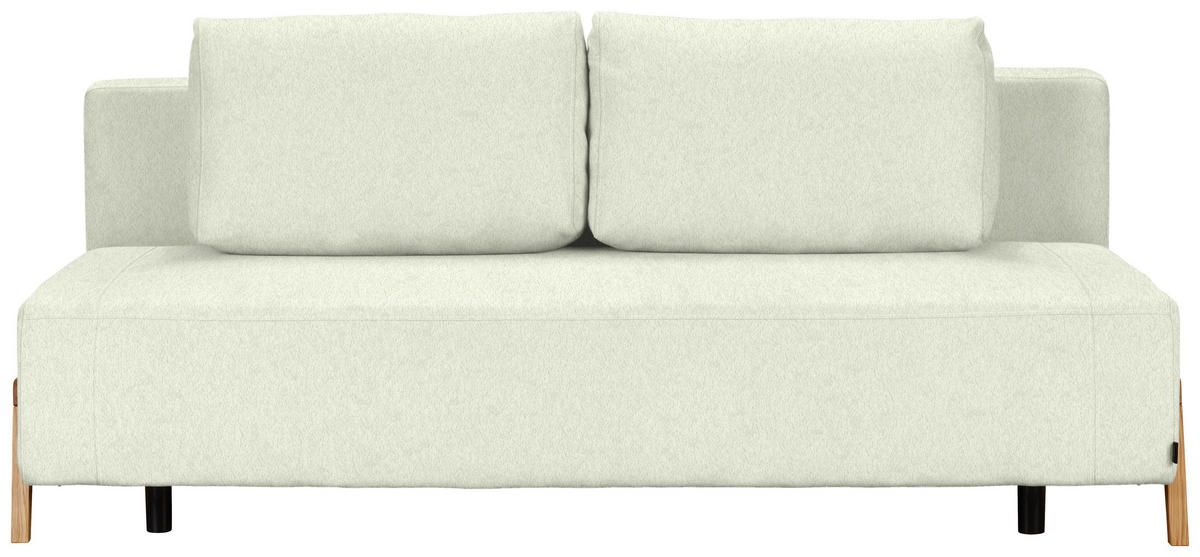 SCHLAFSOFA  mit Stoffauswahl, Liegefunktion, Schlafen auf Sitzhöhe Teddystoff Weiß  - Naturfarben/Weiß, Design, Holz/Textil (211/88/102cm) - Niels Andersson