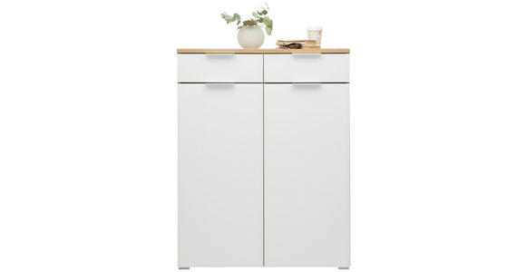 SCHUHSCHRANK 89/120/40 cm - Eichefarben/Alufarben, Design, Glas/Holzwerkstoff (89/120/40cm) - Voleo