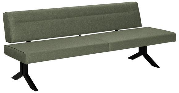 SITZBANK 220/87/70 cm  in Grün  - Schwarz/Grün, KONVENTIONELL, Textil/Metall (220/87/70cm) - Moderano