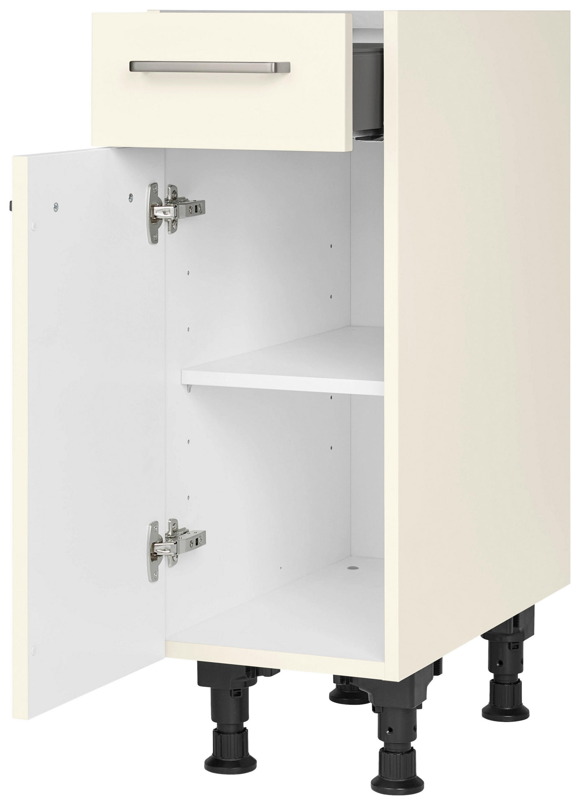 SCHUBKASTENUNTERSCHRANK 30/87/56 cm  in Magnolie  - Edelstahlfarben/Magnolie, MODERN, Holzwerkstoff/Metall (30/87/56cm) - Nobilia