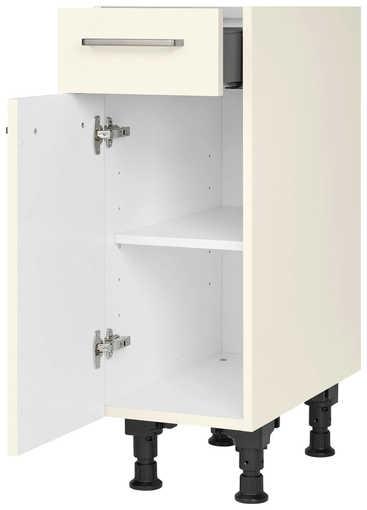 SCHUBKASTENUNTERSCHRANK 30/87/56 cm  in Magnolie  - Edelstahlfarben/Magnolie, MODERN, Holzwerkstoff/Metall (30/87/56cm) - Nobilia