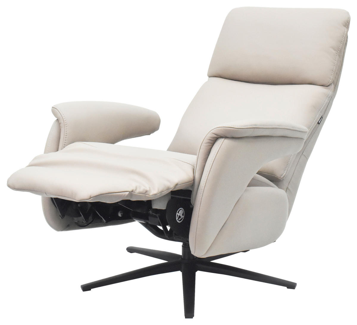RELAXSESSEL Jessica beschichtet Kombination Echtleder/Lederlook    - Hellgrau/Schwarz, Design, Leder/Textil (74/100/89cm) - Cantus