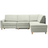 ECKSOFA in Flachgewebe Silberfarben  261/203 cm  - Eichefarben/Silberfarben, KONVENTIONELL, Holz/Textil (261/203cm) - Sedda