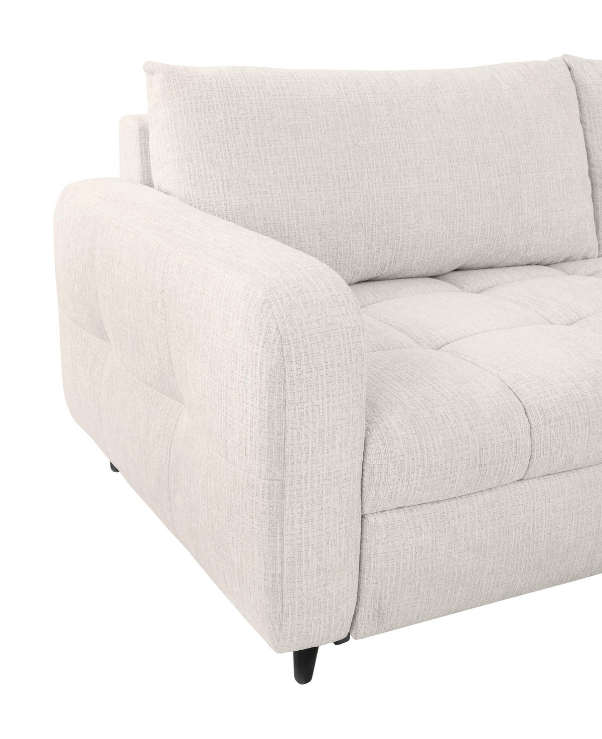 SCHLAFSOFA in Flachgewebe Perlmutt  - Perlmutt/Schwarz, MODERN, Holz/Textil (236/88/101cm) - Stylife