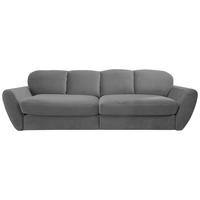 BIGSOFA Flachgewebe Dunkelgrau  - Dunkelgrau/Schwarz, MODERN, Kunststoff/Textil (290/96/113cm) - Cantus