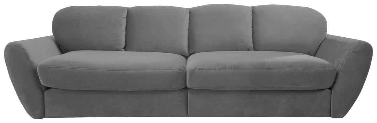 BIGSOFA Flachgewebe Dunkelgrau  - Dunkelgrau/Schwarz, MODERN, Kunststoff/Textil (290/96/113cm) - Cantus