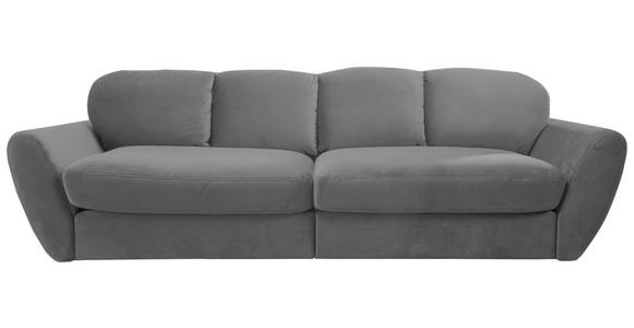 BIGSOFA Flachgewebe Dunkelgrau  - Dunkelgrau/Schwarz, MODERN, Kunststoff/Textil (290/96/113cm) - Cantus