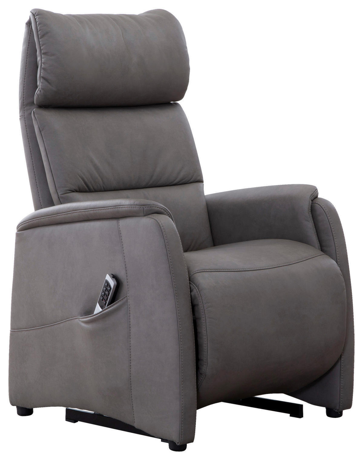 FERNSEHSESSEL in Grau  - Schwarz/Grau, KONVENTIONELL, Leder/Kunststoff (69/109/83cm) - Cantus