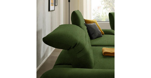 ECKSOFA  in Teddystoff Dunkelgrün  170-195/280 cm  - Dunkelgrün/Schwarz, Design, Textil/Metall (170-195/280cm) - Dieter Knoll