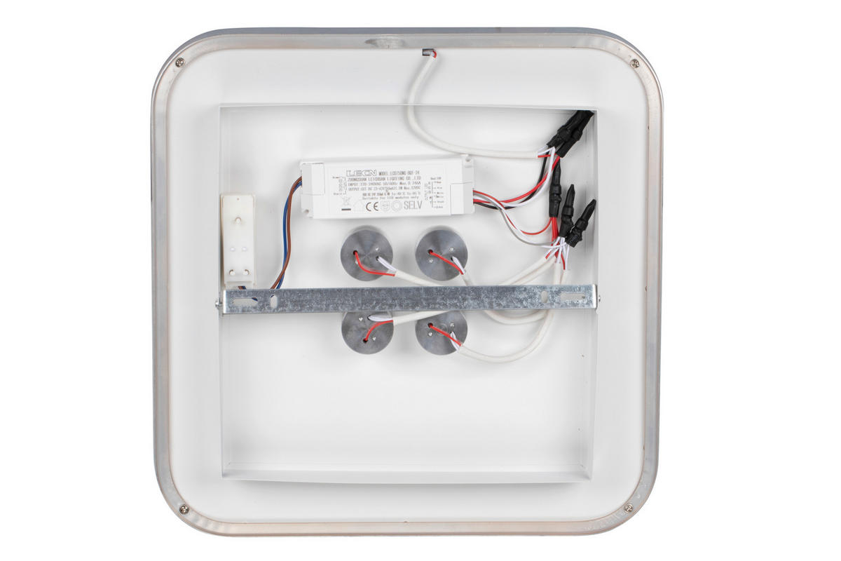 LED-DECKENLEUCHTE   - Weiß/Grau, Basics, Kunststoff/Metall (40/40cm) - Novel