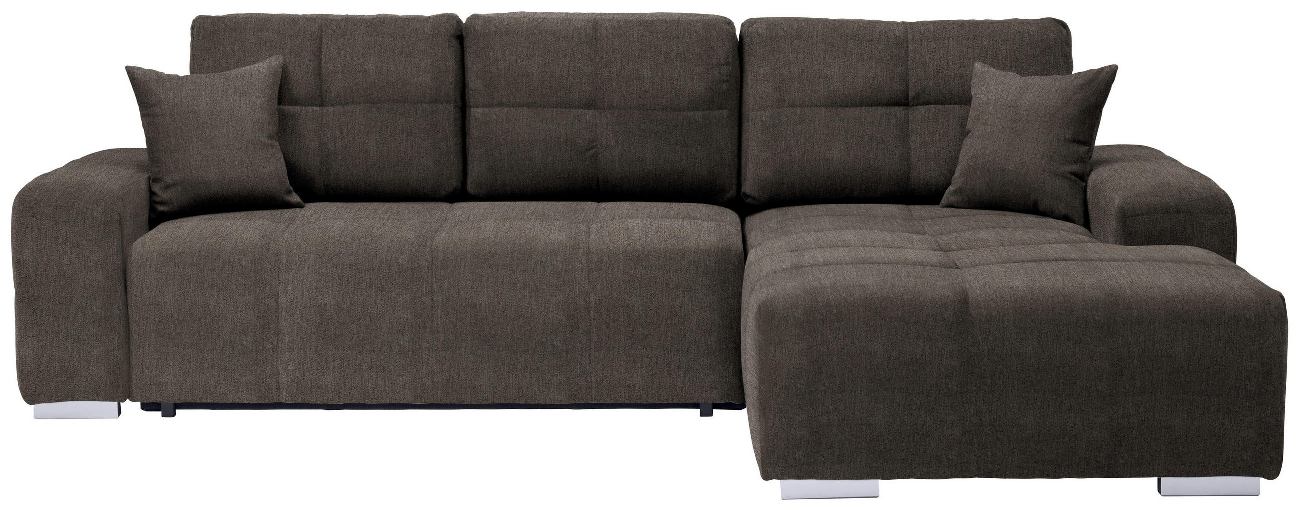 ECKSOFA in Webstoff Braun  280/194 cm  - Silberfarben/Braun, Design, Kunststoff/Textil (280/194cm) - Carryhome
