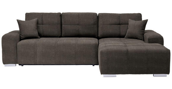 ECKSOFA  in Webstoff Braun  280/194 cm  - Silberfarben/Braun, Design, Kunststoff/Textil (280/194cm) - Carryhome