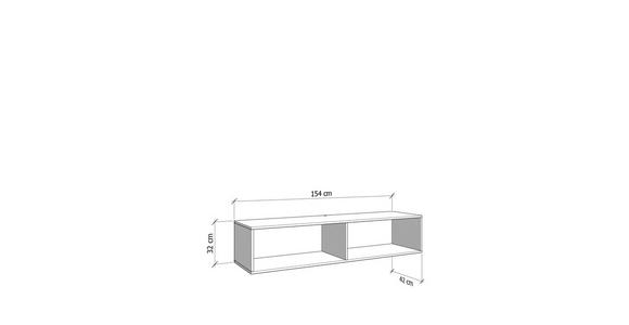 HÄNGELOWBOARD Weiß  - Weiß, Basics, Holzwerkstoff (154/32/42cm) - Carryhome
