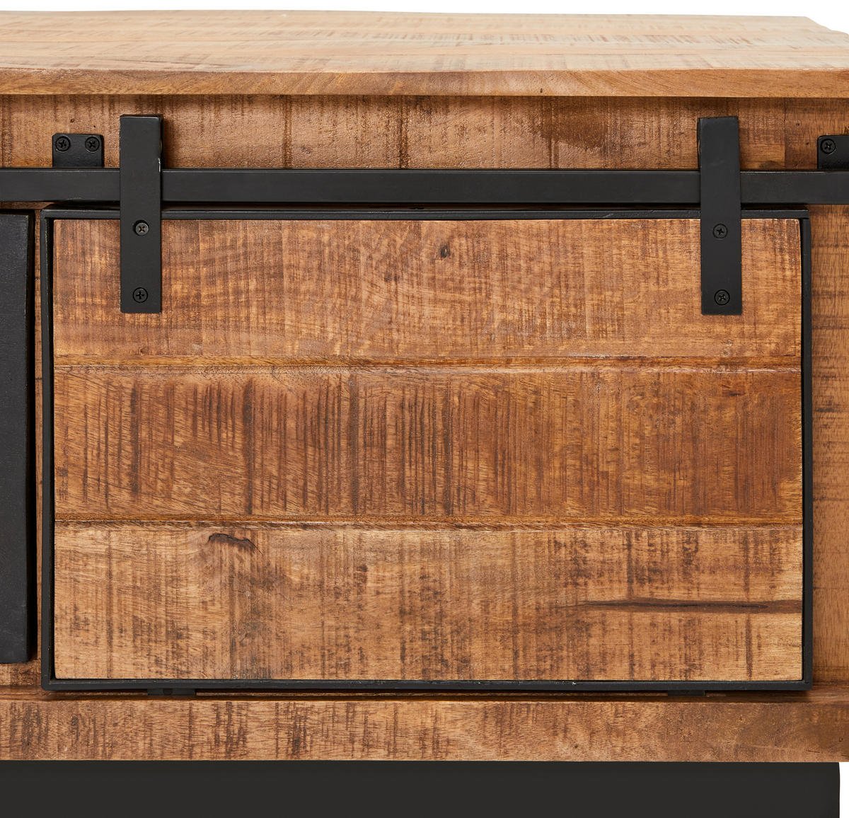 LOWBOARD Lusaka  in 140/50/40 cm  - Schwarz/Braun, Natur, Holz (140/50/40cm) - Livetastic