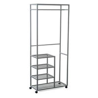 KLEIDERWAGEN in Grau 75/183/35 cm   - Grau, Basics, Kunststoff/Metall (75/183/35cm)