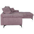 ECKSOFA Lila Cord Rückenkissen, Armlehnenkissen, Rücken echt  - Lila/Schwarz, KONVENTIONELL, Textil/Metall (332/231cm) - Carryhome
