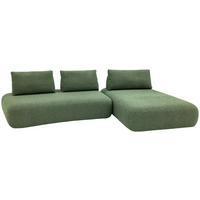 ECKSOFA 325/200 cm Chilliano in Bouclé Grün Rückenkissen, Rücken echt  325/200 cm  - Schwarz/Grün, Design, Kunststoff/Textil (325/200cm) - Chilliano