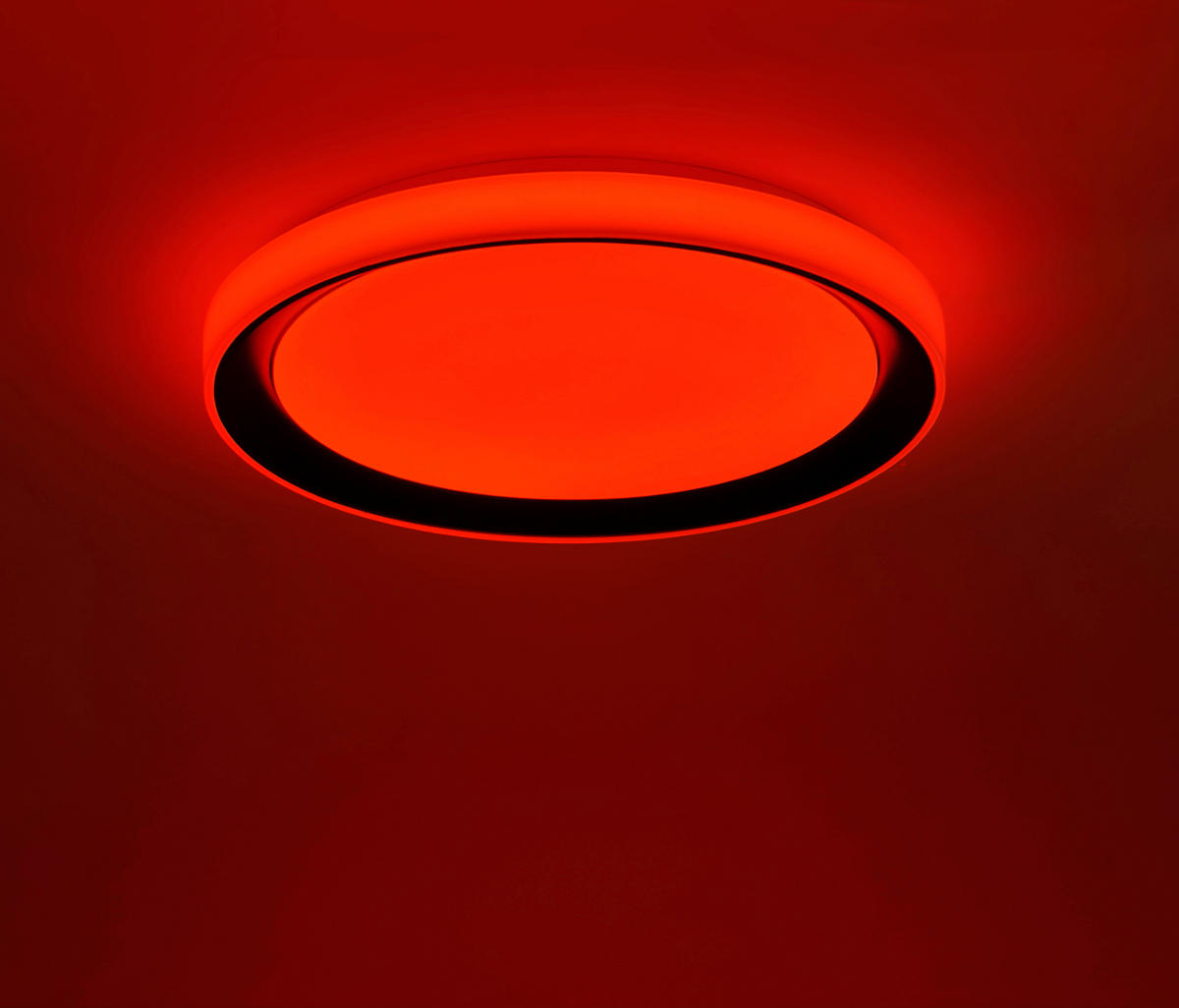 LED-DECKENLEUCHTE LOLASMART-DISC  Smart 51/7,5 cm   - Schwarz, Design, Kunststoff/Metall (51/7,5cm)
