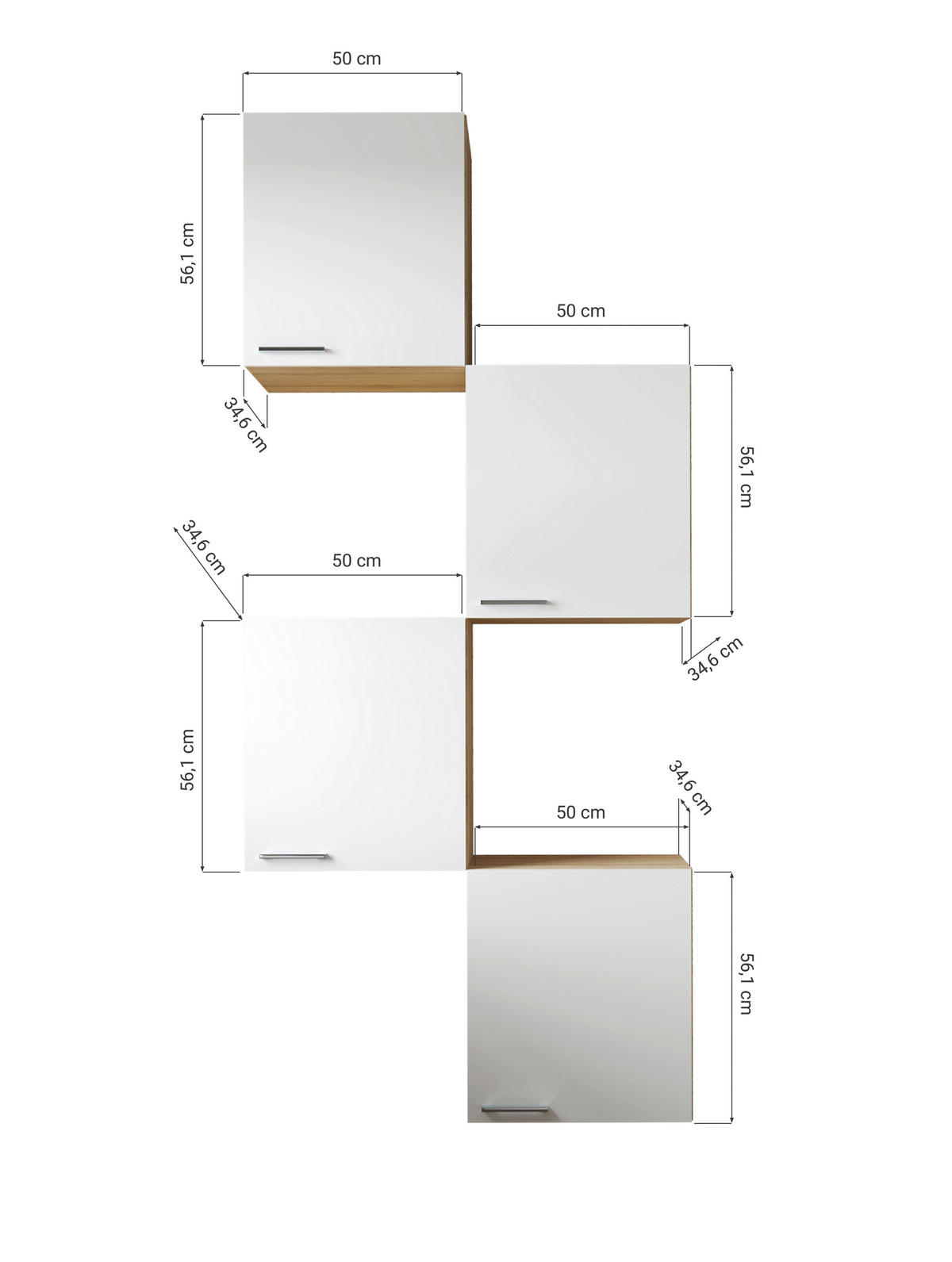 KÜCHENOBERSCHRANK 100/224,4/34,6 cm  in Grau, Eichefarben  - Eichefarben/Silberfarben, Basics, Holzwerkstoff/Metall (100/224,4/34,6cm) - Respekta
