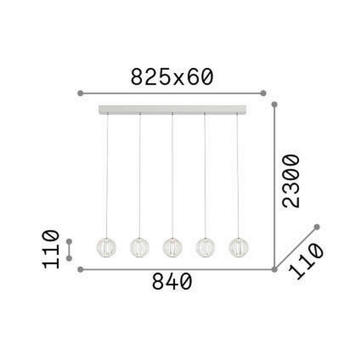 LED-HÄNGELEUCHTE 84/11/230 cm  - Klar, Design, Kunststoff/Metall (84/11/230cm) - Ideal Lux