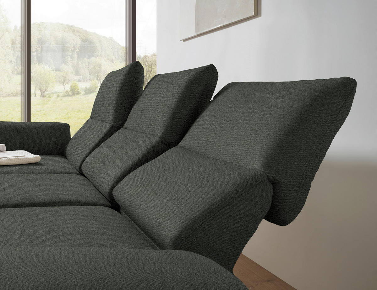 ECKSOFA  in Flachgewebe Grün  175-224/255-365 cm  - Schwarz/Grün, Design, Textil/Metall (175-224/255-365cm) - Dieter Knoll
