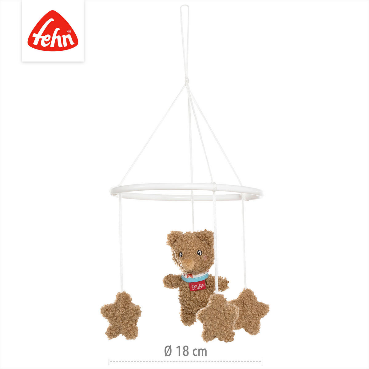 MOBILE Bär Fred  - Hellbraun, Basics, Textil (18/18/4cm) - Fehn
