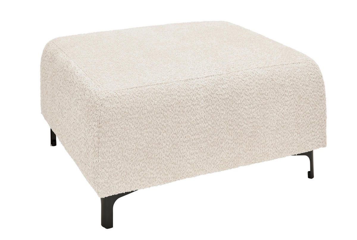 HOCKER in Textil Elfenbein  - Elfenbein/Schwarz, KONVENTIONELL, Textil/Metall (99/46/77cm) - Carryhome