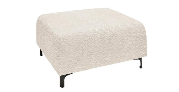 HOCKER in Textil Elfenbein  - Elfenbein/Schwarz, KONVENTIONELL, Textil/Metall (99/46/77cm) - Carryhome