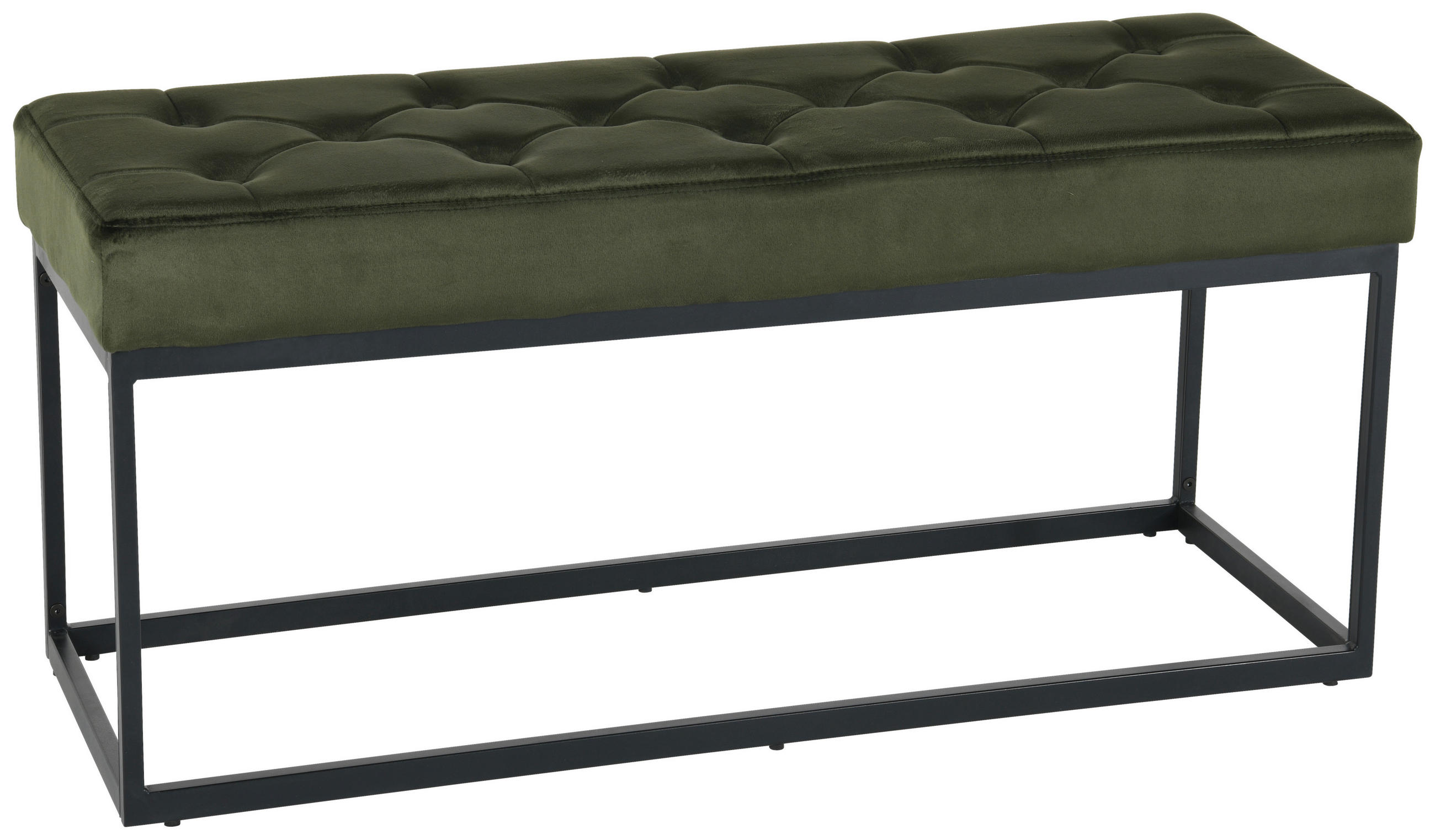 Bancă Pentru Hol 103/47/38 cm  - verde/negru, Design, metal/textil (103/47/38cm) - MID.YOU