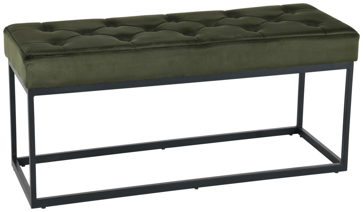 ŠATNÍ LAVICE, 103/47/38 cm - černá/zelená, Design, kov/textil (103/47/38cm) - MID.YOU