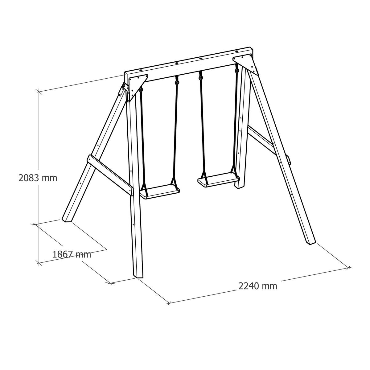 SCHAUKEL Braun  - Braun, KONVENTIONELL, Holz/Metall (224/208/186cm) - Ambia Garden